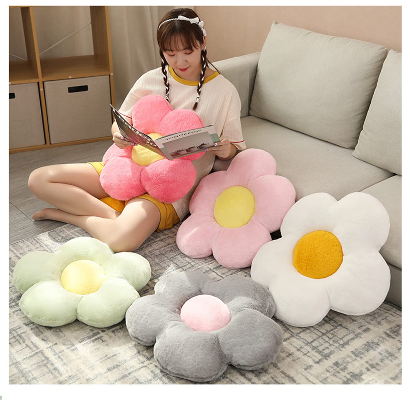 Amazon.com: WYIKE Cute Flower Pillow Plush Flower Cushion Floor