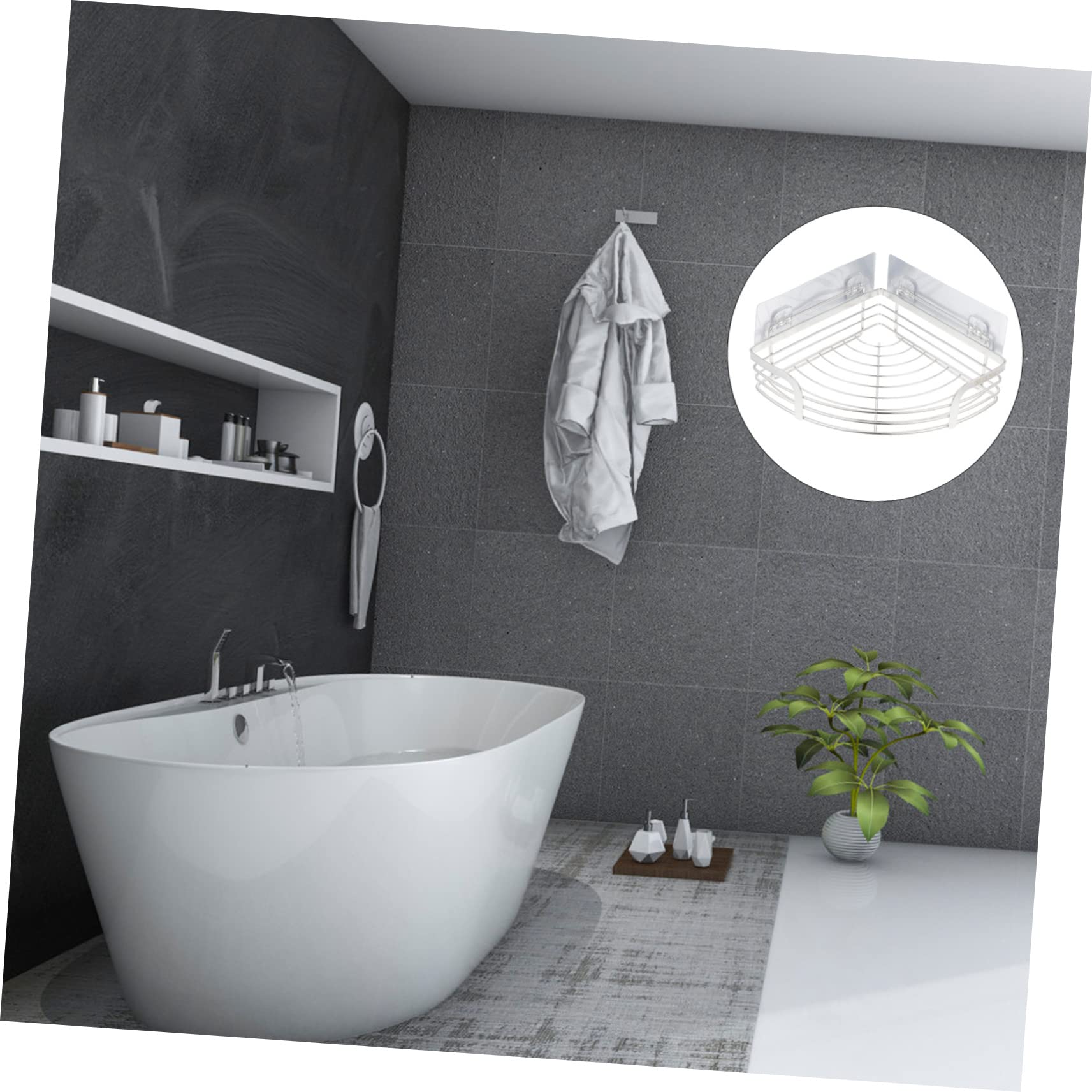 Organizador para Almacenamiento Práctico de Esquina de Ducha y Fácil de Instalar de Acero Inoxidable 304, Resistente Estante Adhesivo sin Taladro para Baño y Aseo