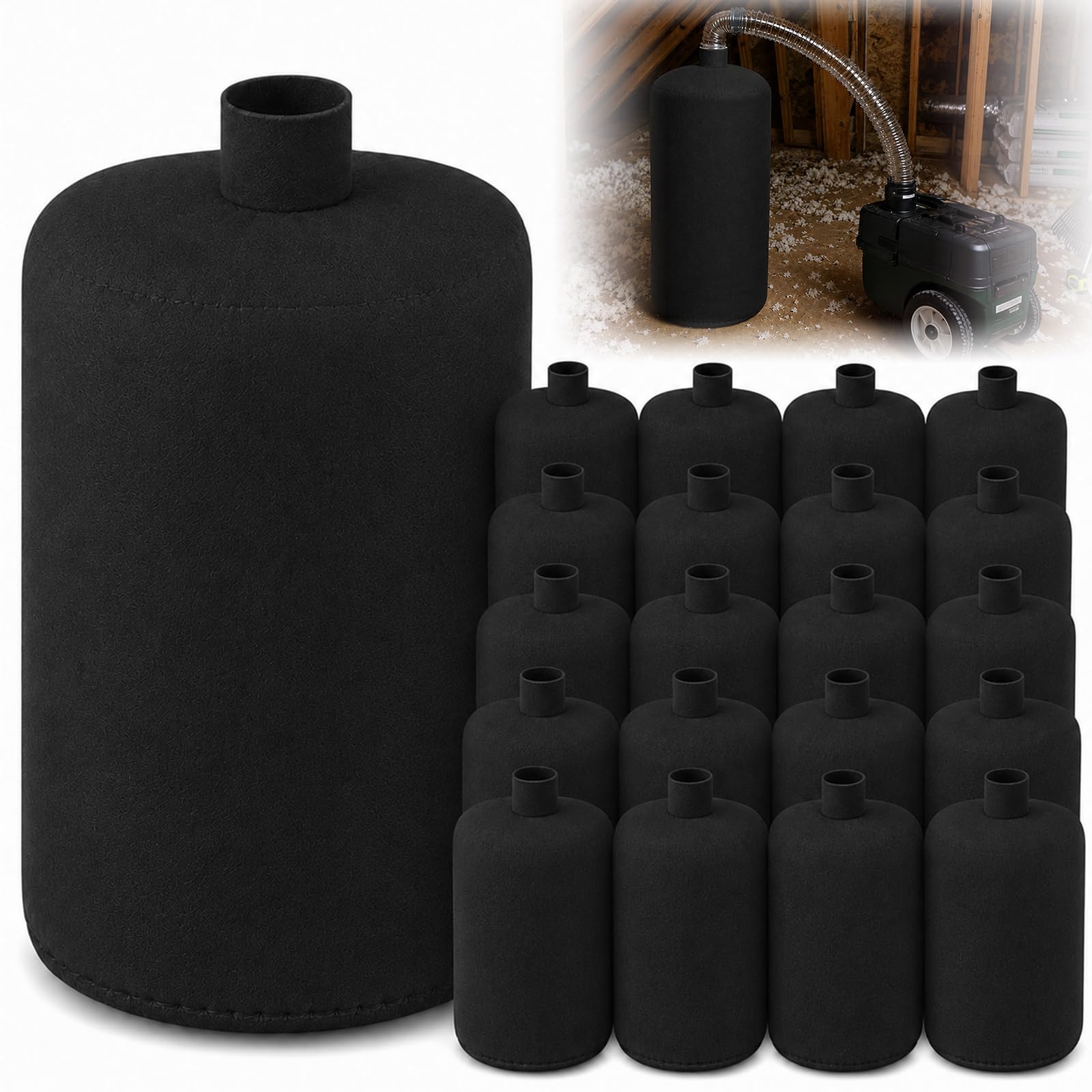 Pangda 20 Pack Insulation Removal Vacuum Bags Heavy Duty 75 Cu ft,Black
