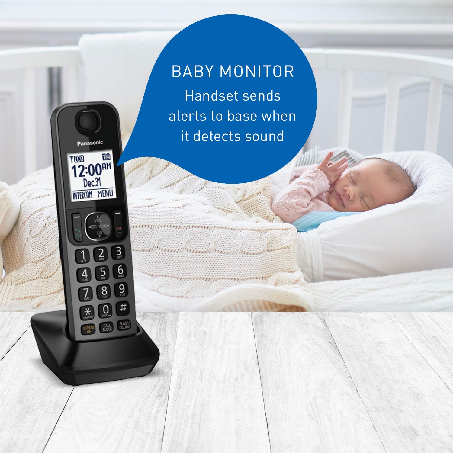 Panasonic 6.0 Dect Corded Plus 2-Cordless Handset Phone Telephone Black