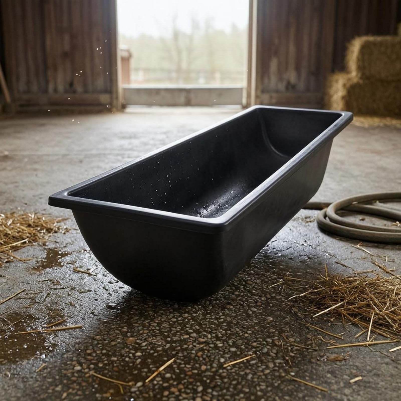harayaa Comedero para Ganado Tolva de Alimentación Rectangular Recipiente para Animales con Material y Superficie Lisa Adecuado para Ovejas Cabras Vacas Caballos Ciervos