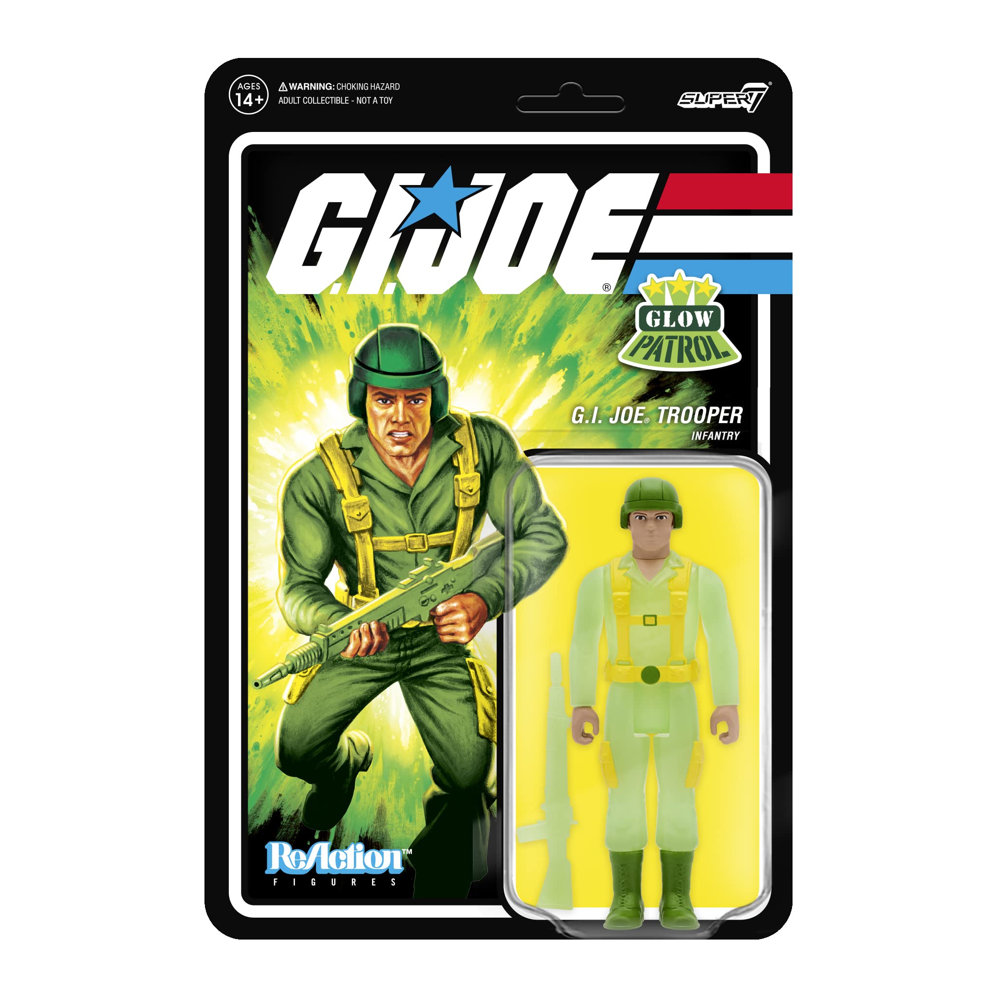 G.I. Joe Greenshirt (Glow Patrol) - 3.75" G.I. Joe Action Figure with Accessories Classic Cartoon Collectibles and Retro Toys