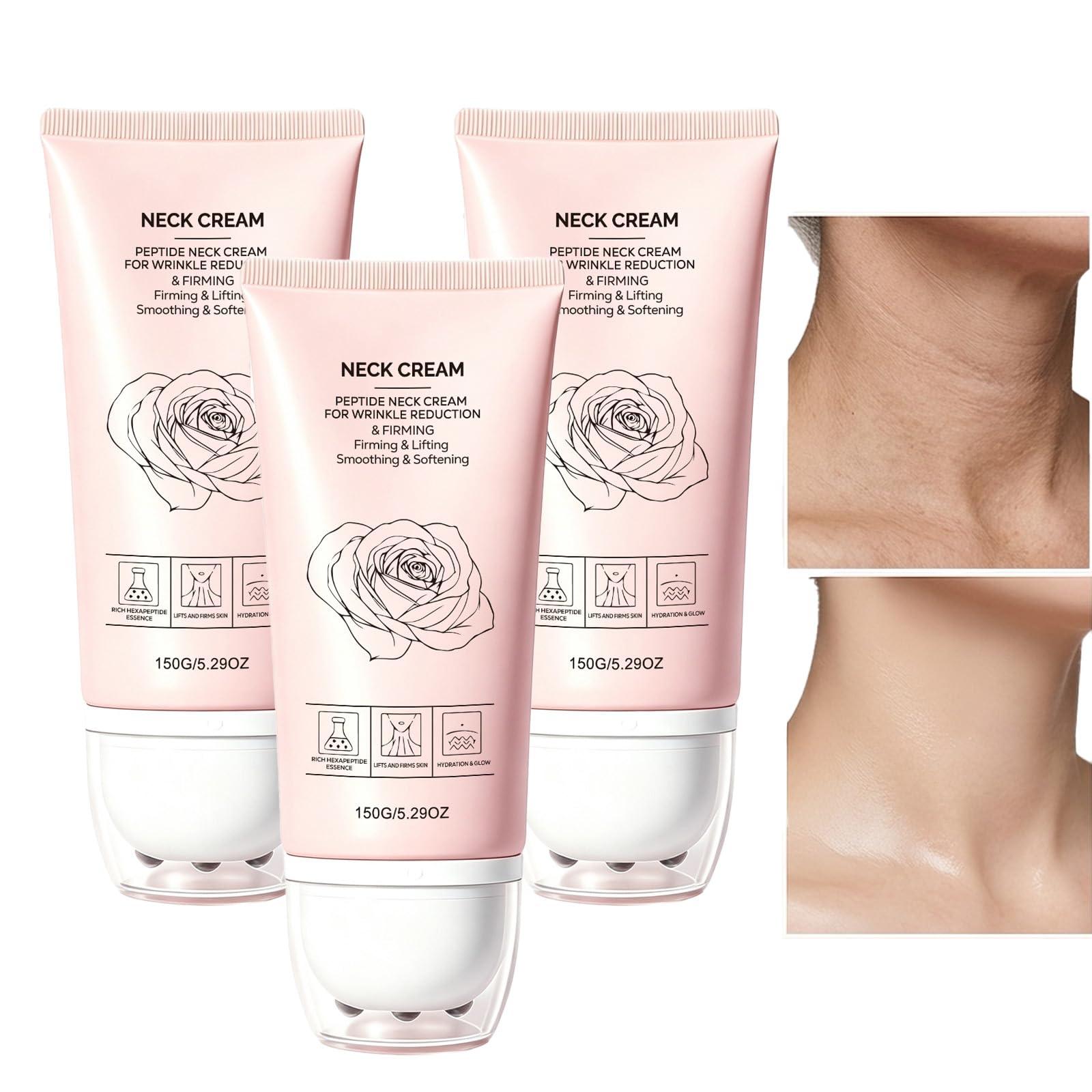 Crema per il collo alla camelia con rullo, cura rassodante (3 pezzi)