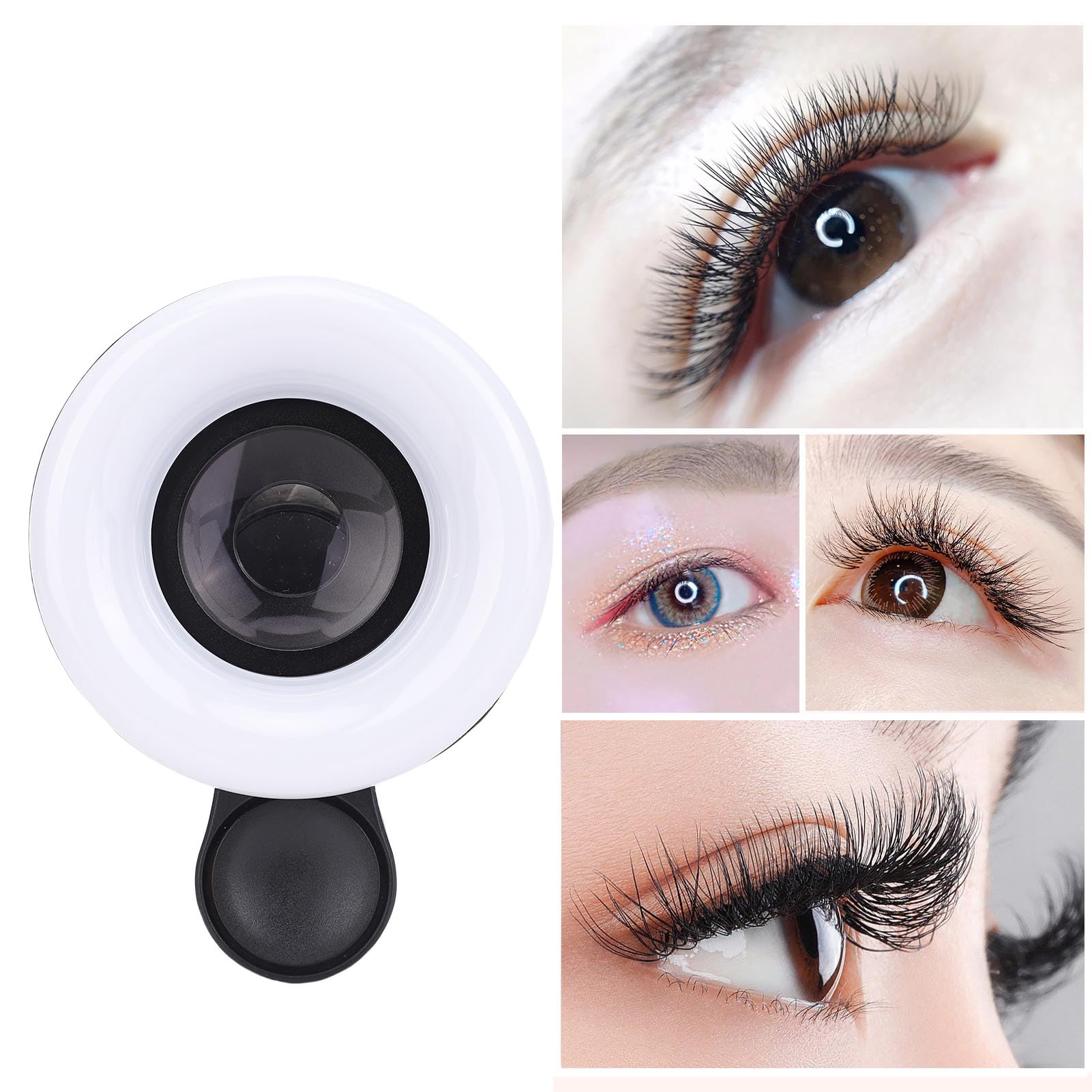 Denash Lente Macro con Luce a LED, Luce di Riempimento di Ingrandimento 15x con luminosità a 5 Livelli per la Fotografia di Ciglia