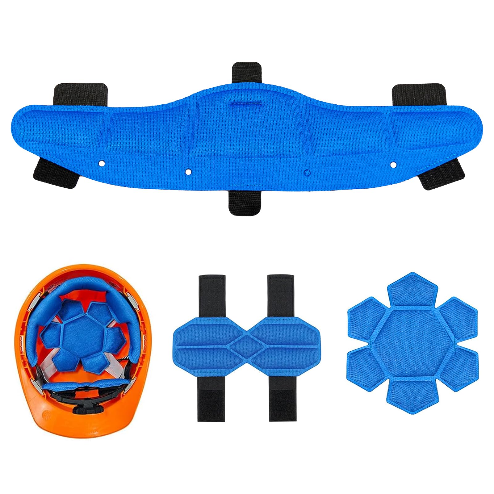 Schweißband für Schutzhelme, waschbar, wiederverwendbar, Hardhat-Schweißband, Kühlfutter, Luftkissen, Hartschalenhut, Zubehör, Federungsschweißband für Sicherheitshelme (3-in-1-Set)