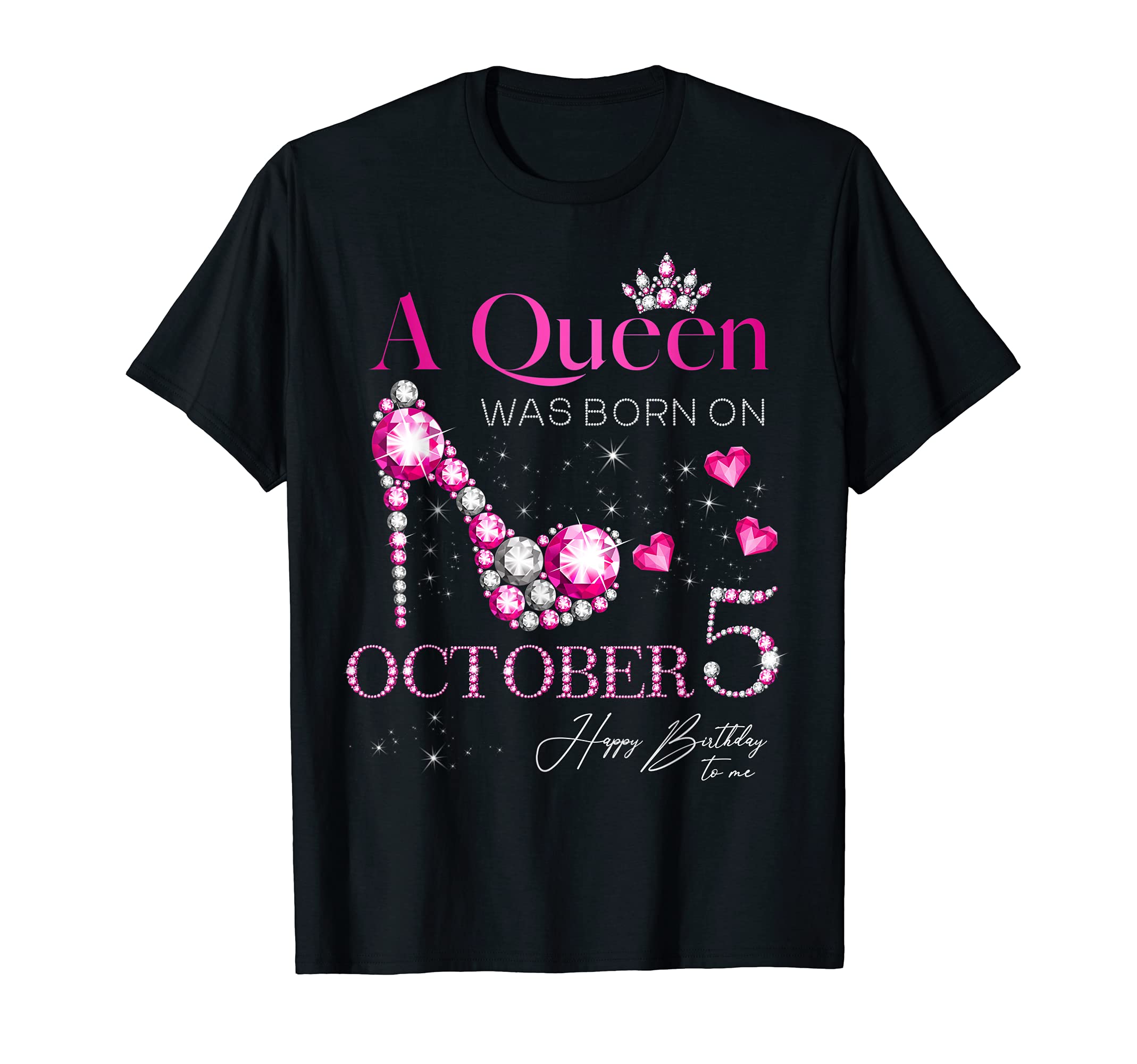 A Queen Was Born on October 5, 5th October Birthday T-Shirt