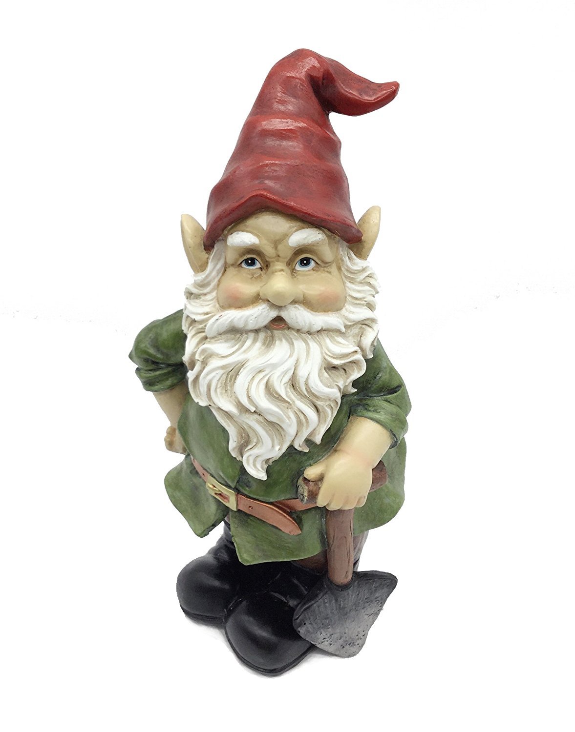 FICITI Garden Gnome Statue 10" - Outdoor Garden Gnomes - Lawn Gnome (Green)