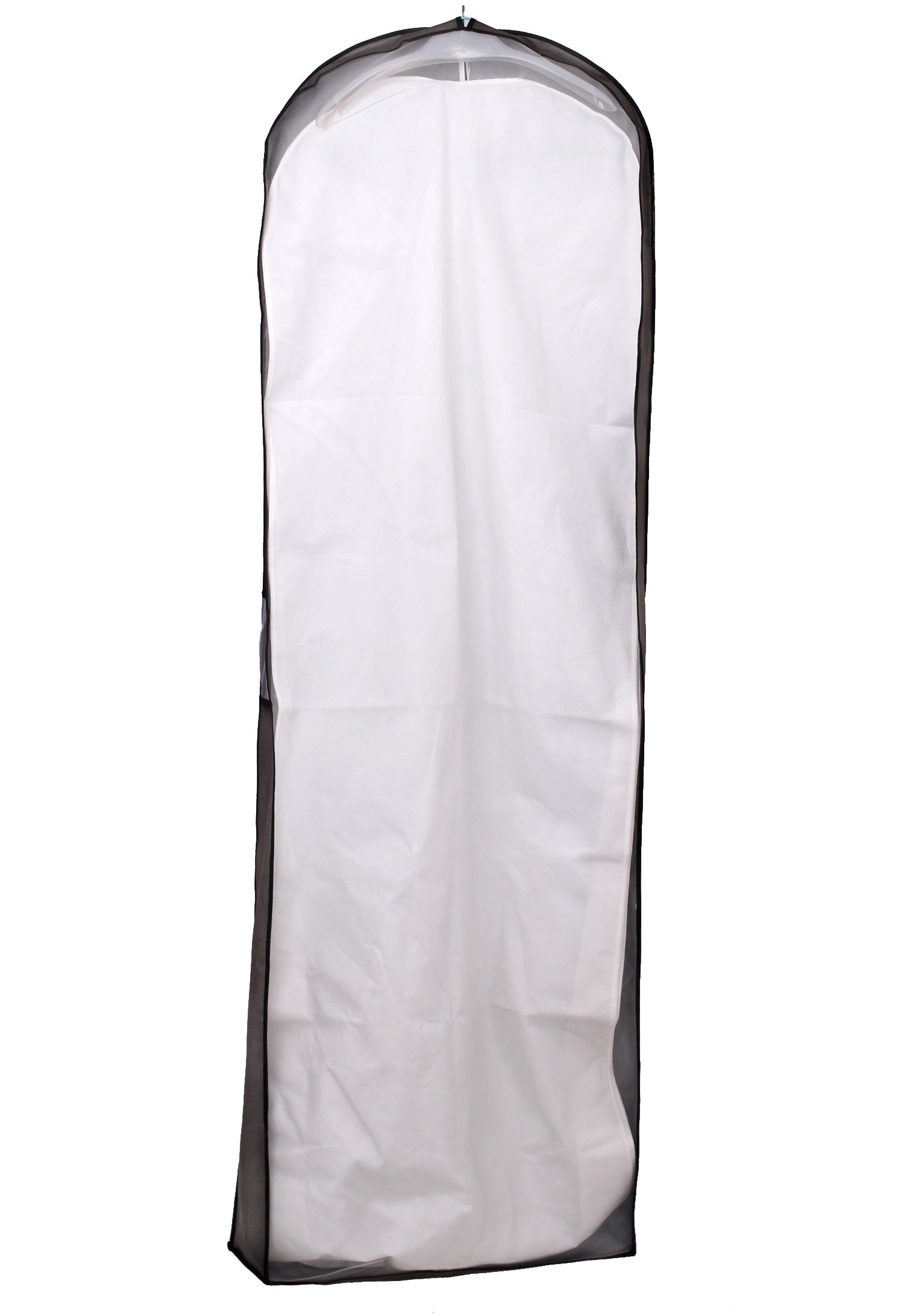 HIMRY [3 Stuks] 180 cm Kledinghoes Ademende met Lange Ritssluiting, Elegante Ademende Kledingzak Kledingrek Voor Kleding Bruiloftsjurken Avondjurken Pakken Lange Kleding, Wit Zwart frame, KXB1005-black-3x