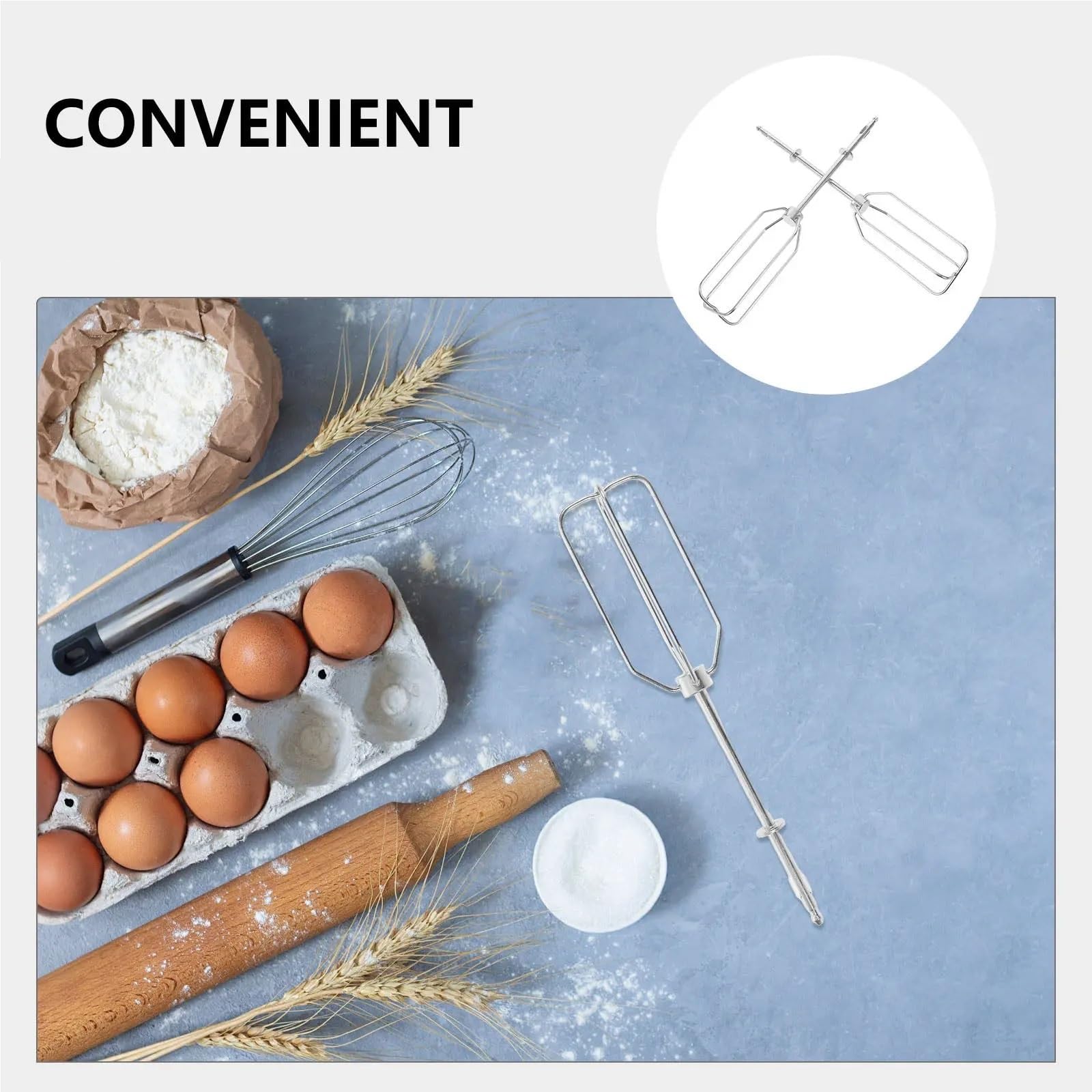 4PCS Ei Schneebesen Stangen Küche Mixer Zubehör Edelstahl Creme Schlagen Beater Ersatz Milchaufschäumer Zauberstab Backen für Handmixer