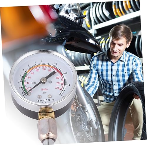 Miniatura 5 de VICASKY Adaptador de portabrocas para neumáticos, material metálico, cabezal de inflado multifuncional, esfera puntero de lectura precisa,