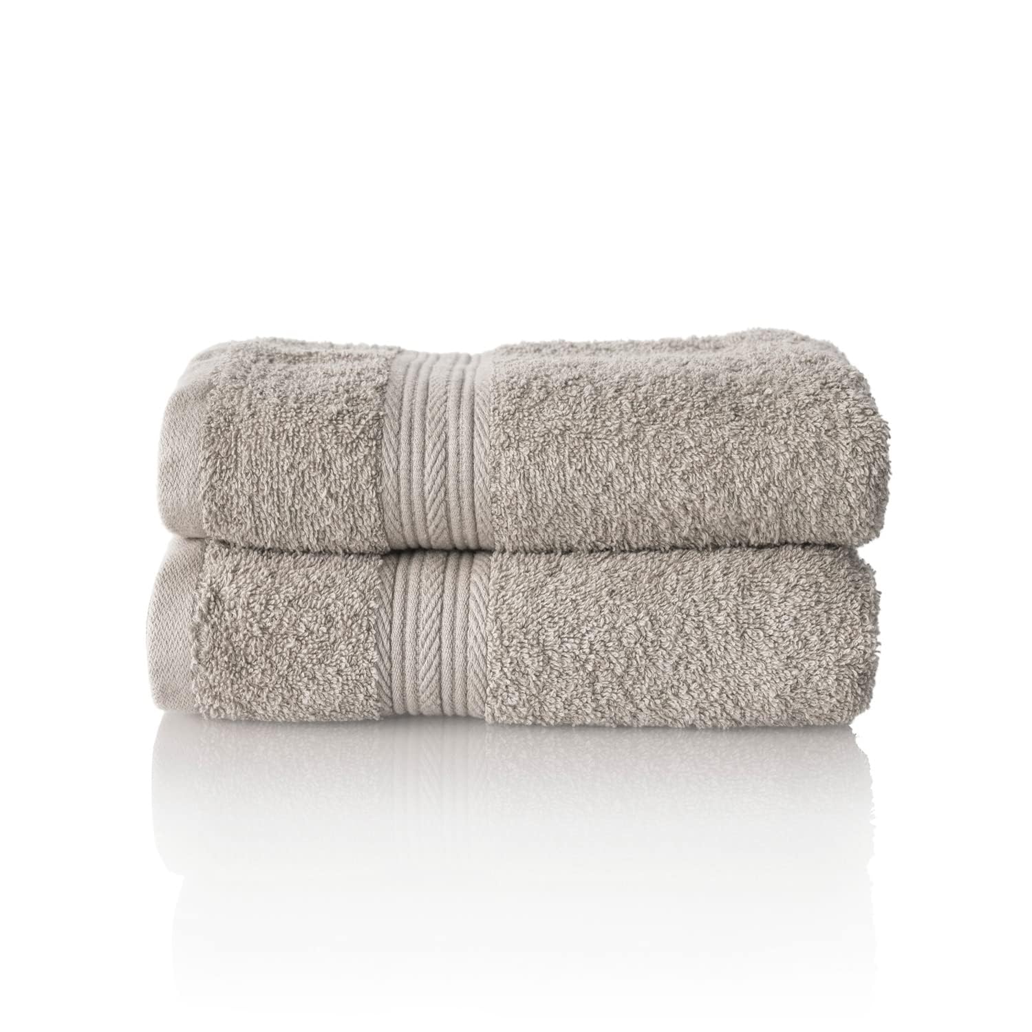 ALCLEAR Juego de Toallas de Rizo prémium en 6 Colores y 5 tamaños 2 Toallas de Ducha de 70 x 140 cm y 2 Toallas de Ducha de 50 x 100, Gris Plata, Oeko-Tex Standard 100