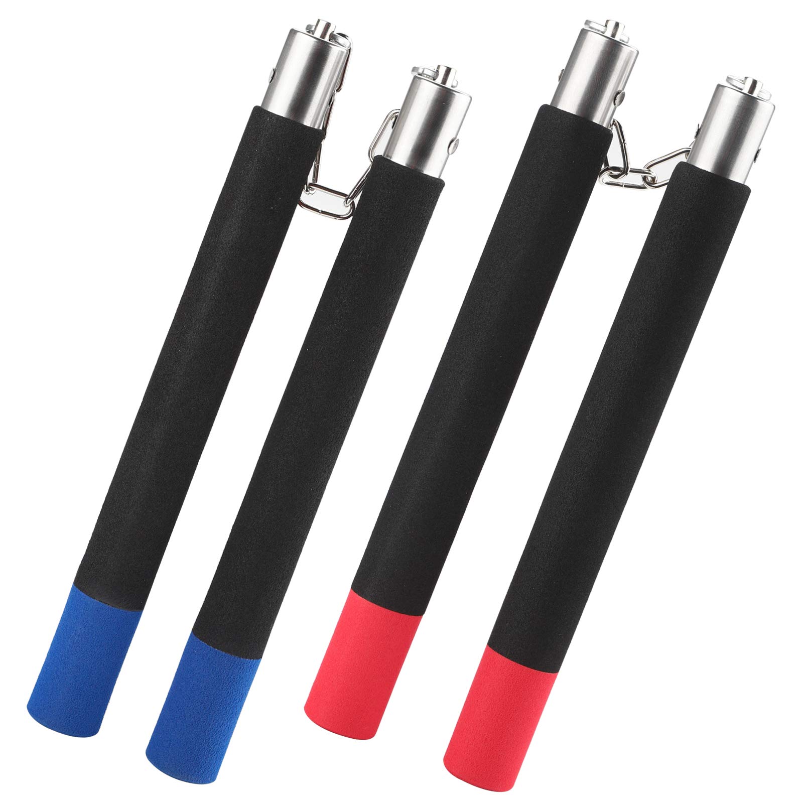 2 Pairs Foam Training Rope Nunchucks Two-section Nunchucks with Stainless Steel Hinge Chain Suitable for Training Nunchaku for Beginners
