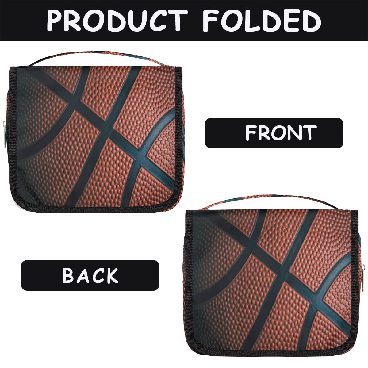 Koszykówka Podróżna Kosmetyczka Koszykówka Nadruk Mycie Torba Unisex Wiszące przybory toaletowe Kosmetyczka Organizer do makijażu, wielobarwny, Jeden rozmiar