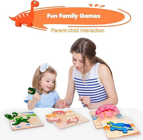 Miniatura 5 de Rompecabezas de madera para niños pequeños, juguetes para niños de 1, 2 y 3 años, niños y niñas, bebés, niños Montessori Aprendizaje de 6 patrones