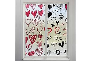 Heart Tint Film Window Red Adhesive Back For Shower Cabinet Glass Decor