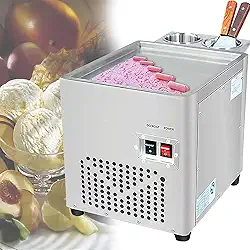 Máquina De Rolo De Sorvete Frito De Aço Inoxidável - Sorveteira Laminada Comercial Para Bares Café Dessert Shops - Máquina De Creme De Iogurte De Panela Quadrada única。