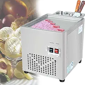 Máquina De Rolo De Sorvete Frito De Aço Inoxidável - Sorveteira Laminada Comercial Para Bares Café Dessert Shops - Máquina De Creme De Iogurte De Panela Quadrada única。