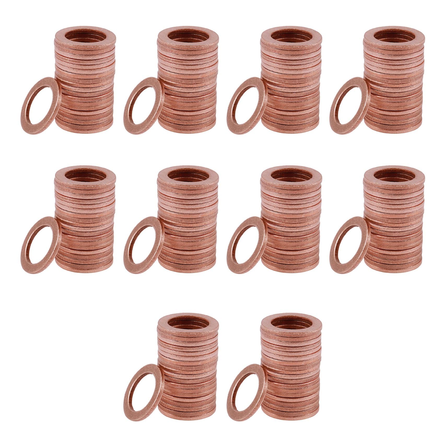 Jnchdghwa Copper Tone 200Pcs 12Mm X 18Mm X 1.5Mm Copper Flat Washer Ring Sealing Fitting