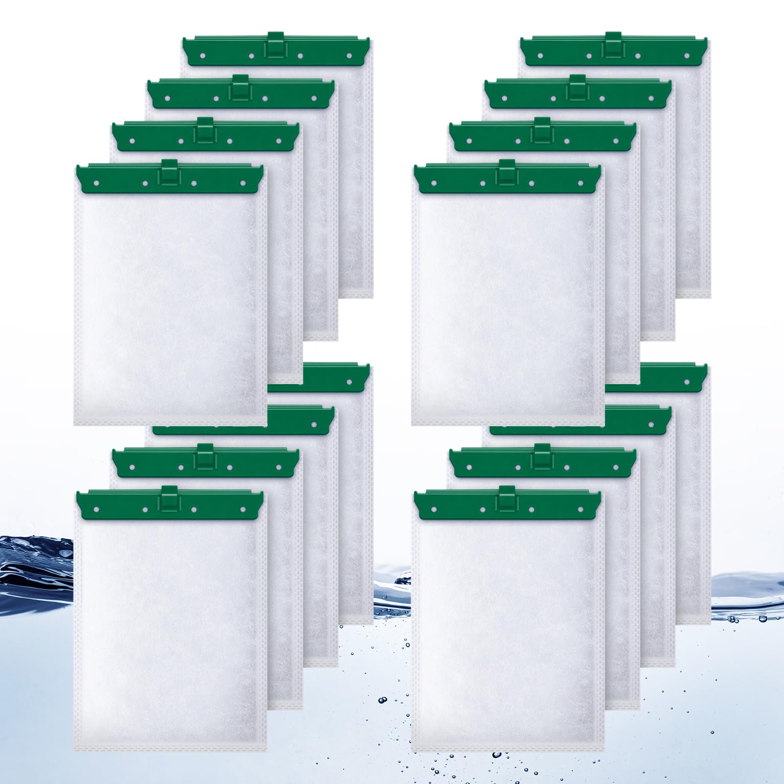 Esctabalt 16 Count Medium Filter Cartridges Compatible with Whisper Bio Bag Filters, Large Aquarium Filter Cartridge for Whisper 10i/IQ10/PF10 and Repto Filter 90 GPH
