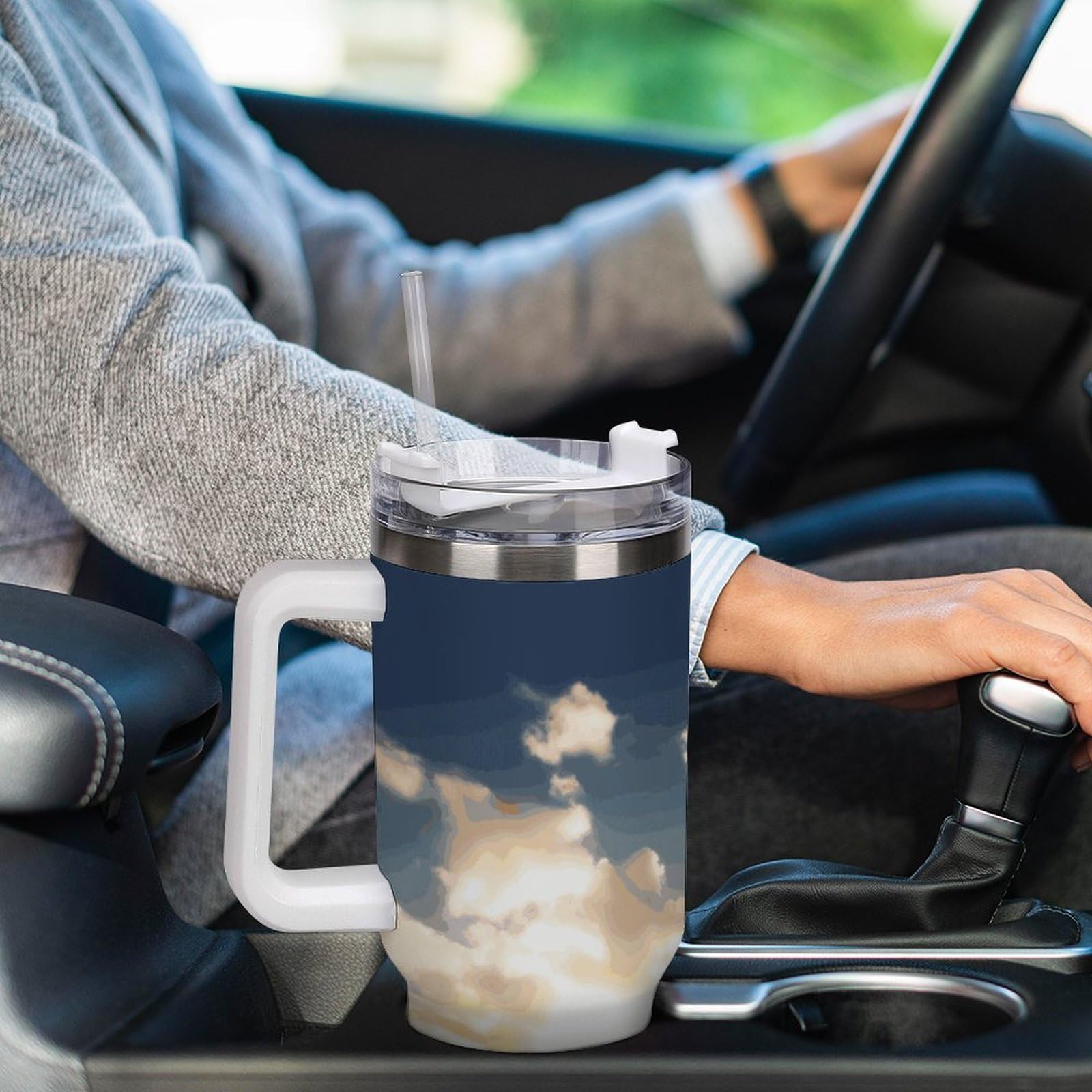 Tazze sportive per arrampicata su roccia con cannuccia e manico, tazza da caffè a doppia parete isolante sottovuoto, bottiglie d'acqua per caffè freddo, tè, bevande calde e fredde