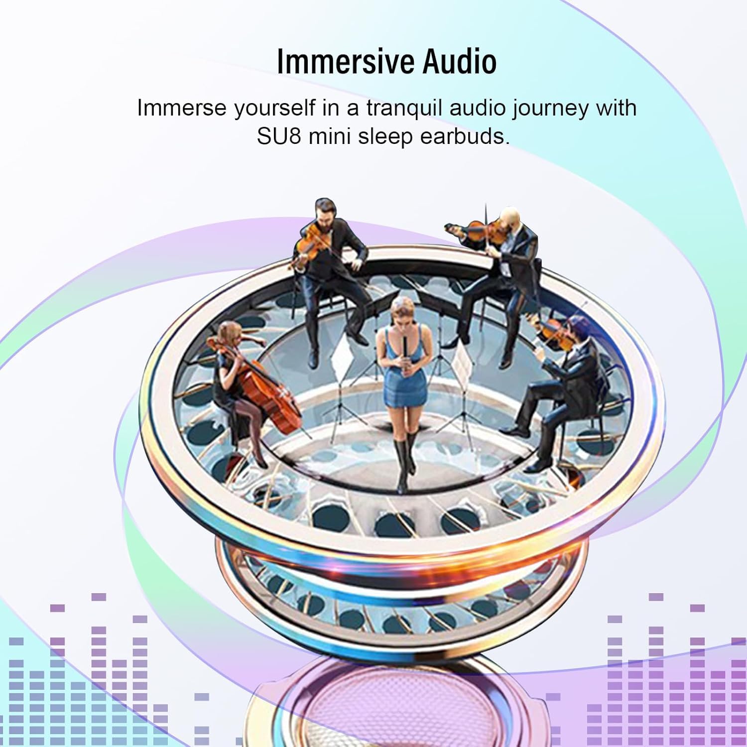 Auriculares Bluetooth, 2026 Mini In Ear Auriculares Inalámbricos Bluetooth 5.4 HiFi Sonido inmersivo, 47 horas de tiempo de reproducción, auriculares para dormir con enmascaramiento de ruido
