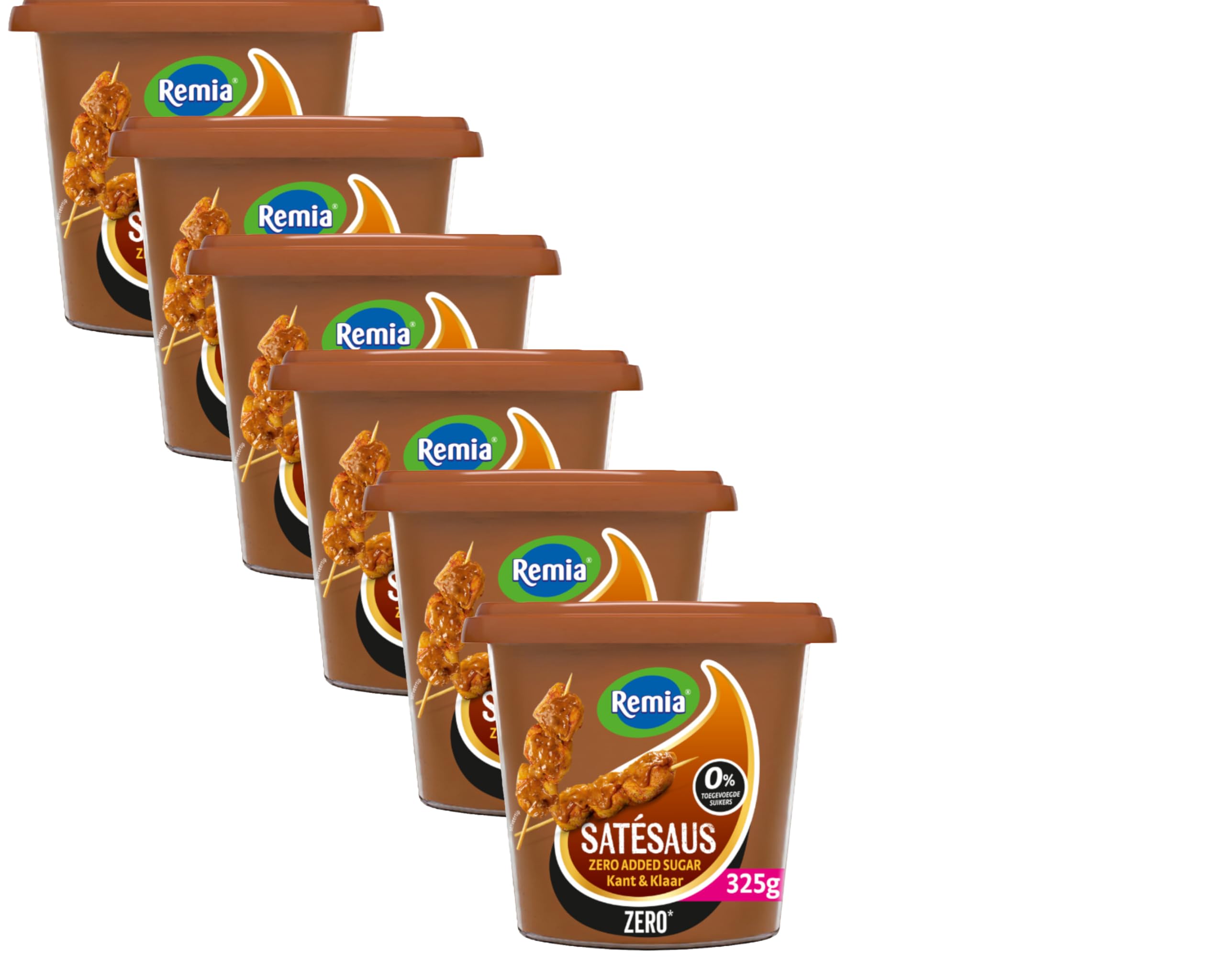 6 X SATESAUS ZERO ADDED SUGAR - KANT & KLAAR/ERDNUSS - SOSSE 0% ZUCKERZUSATZ - 6 X 325 GR - BY REMIA