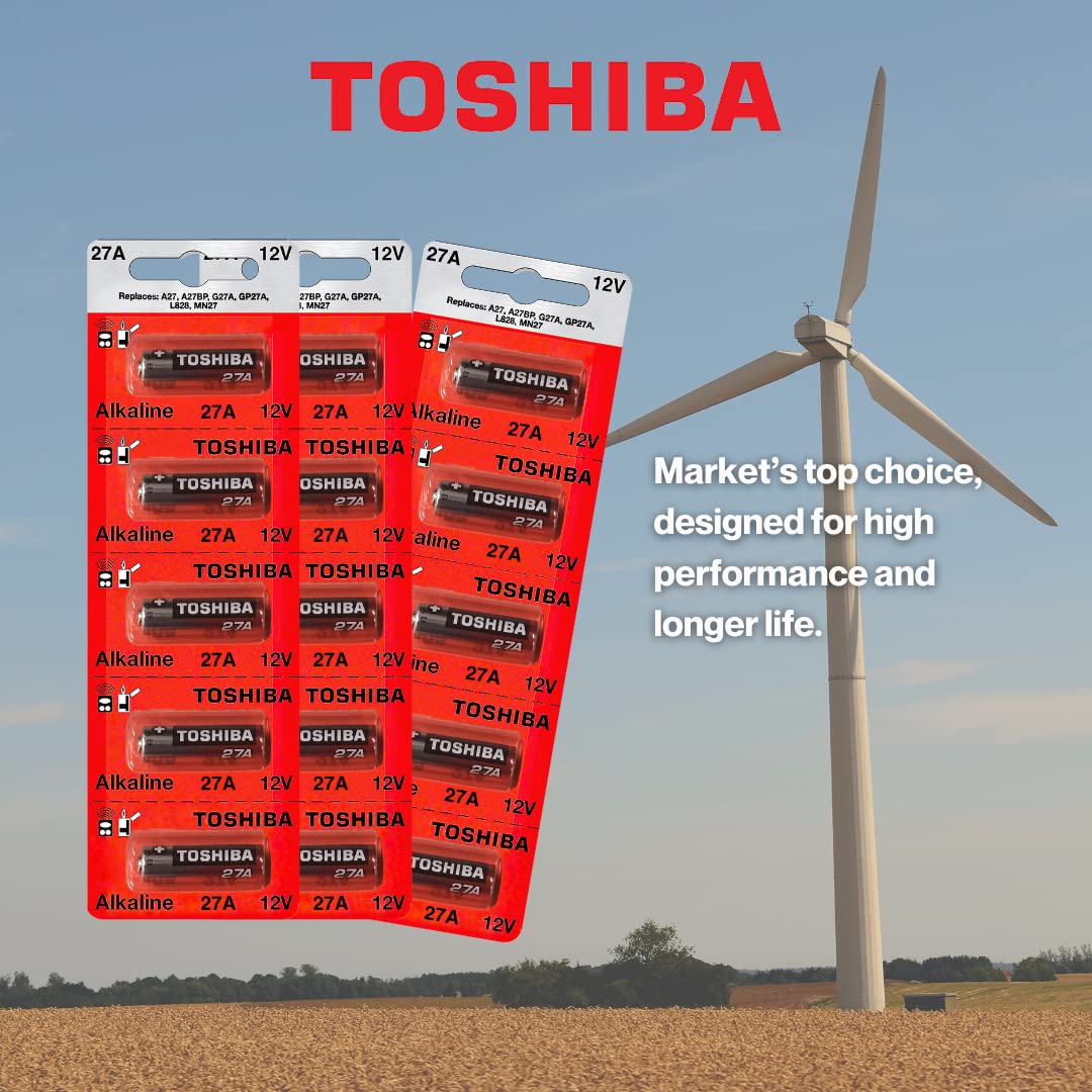 Toshiba Alkaline 27A GP27A MN27 A27BP 12 Volt Battery (3 Batteries)