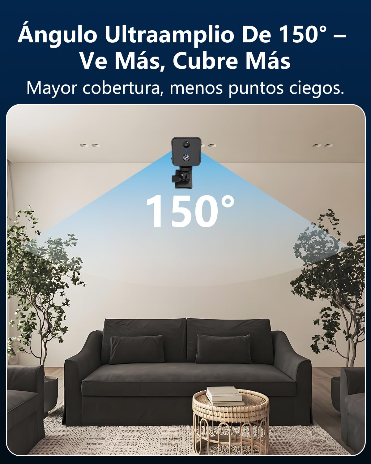 Mini Camara Espia WiFi, 4K Camara de Vigilancia Inalambrica de Bajo Consumo con 50 Días de Autonomía, Detección de Movimiento IA, Visión Nocturna, con Prueba en la Nube de 30 Días para Hogar/Mascota
