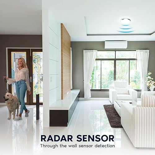 Miniatura 6 de LUXRITE Lámpara de techo LED con sensor de movimiento, 11 pulgadas, 5CCT seleccionable 2700K 3000K 3500K 4000K 5000K, tiempo de espera de 60s, 16W,