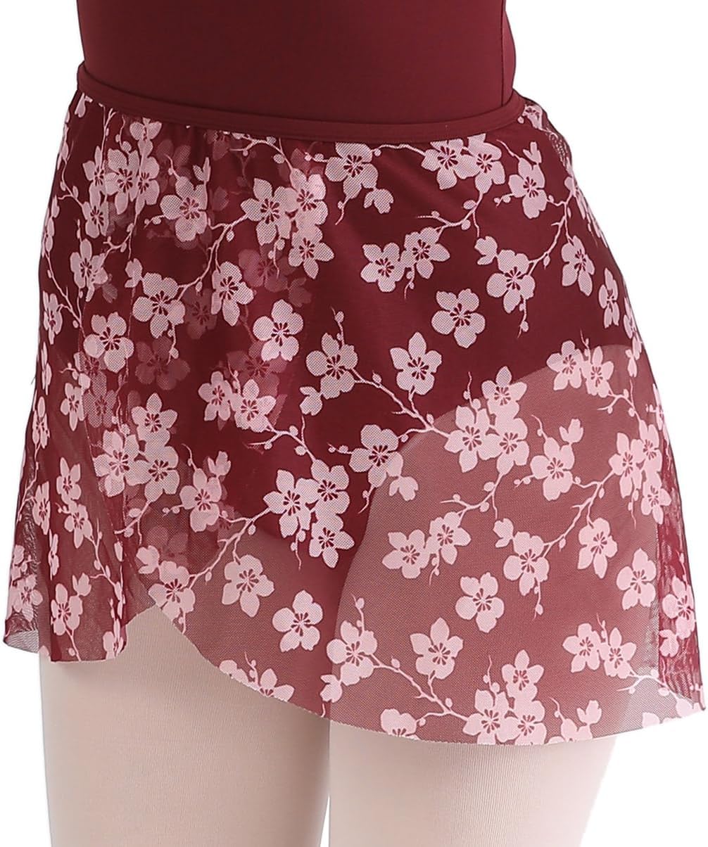 Dance Elite - Florrina - Elastic Waist Floral Mini Wrap Skirt for Women Dance