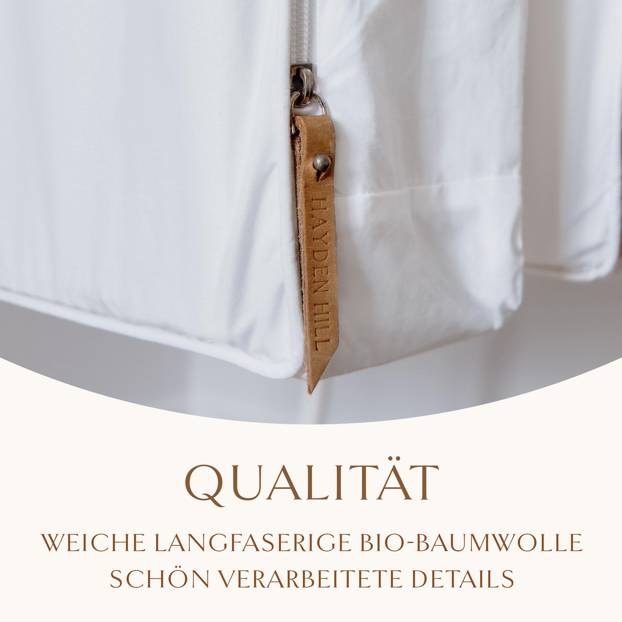 Hayden Hill Luxuriöser Kleidersack für Anzüge aus Bio-Baumwolle – Lang 147 cm – Mottenresistente Kleiderschutzhülle mit Reißverschluss – für Mäntel, Kleider und Abendkleider – Klimaneutral