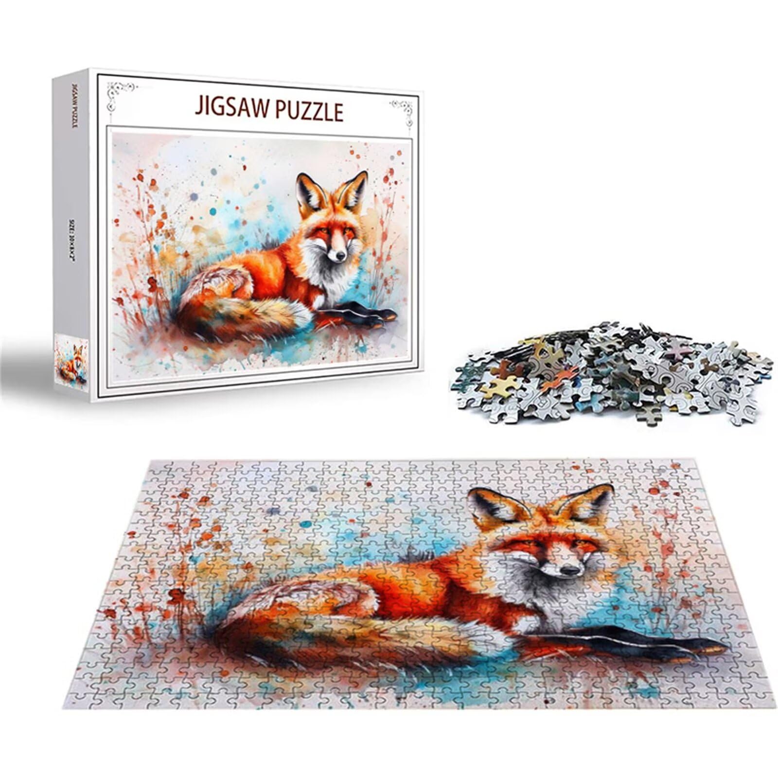 Puzzle 2000 sztuk Lis Puzzle Zwierzę Drewniane Jigsaw, Klasyczne dla dorosłych DiY Gra Wyzwanie Idealnie pasują między nimi literami z tyłu Wysokiej jakości układanki dla dzieci dorosłych wiek 14 lat