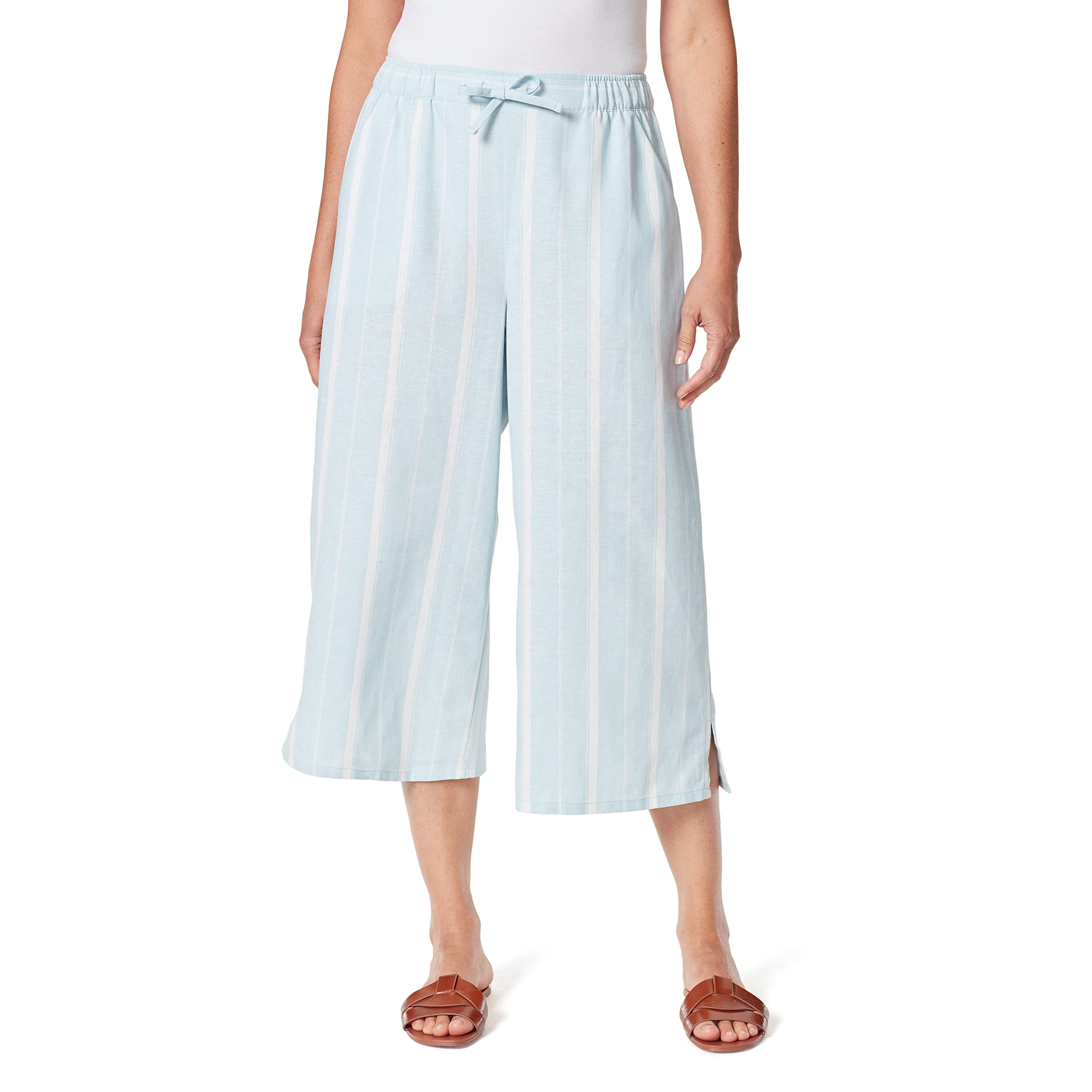 Gloria Vanderbilt Womens Elyse Side Slit Wide Leg Capri Pant Standard
