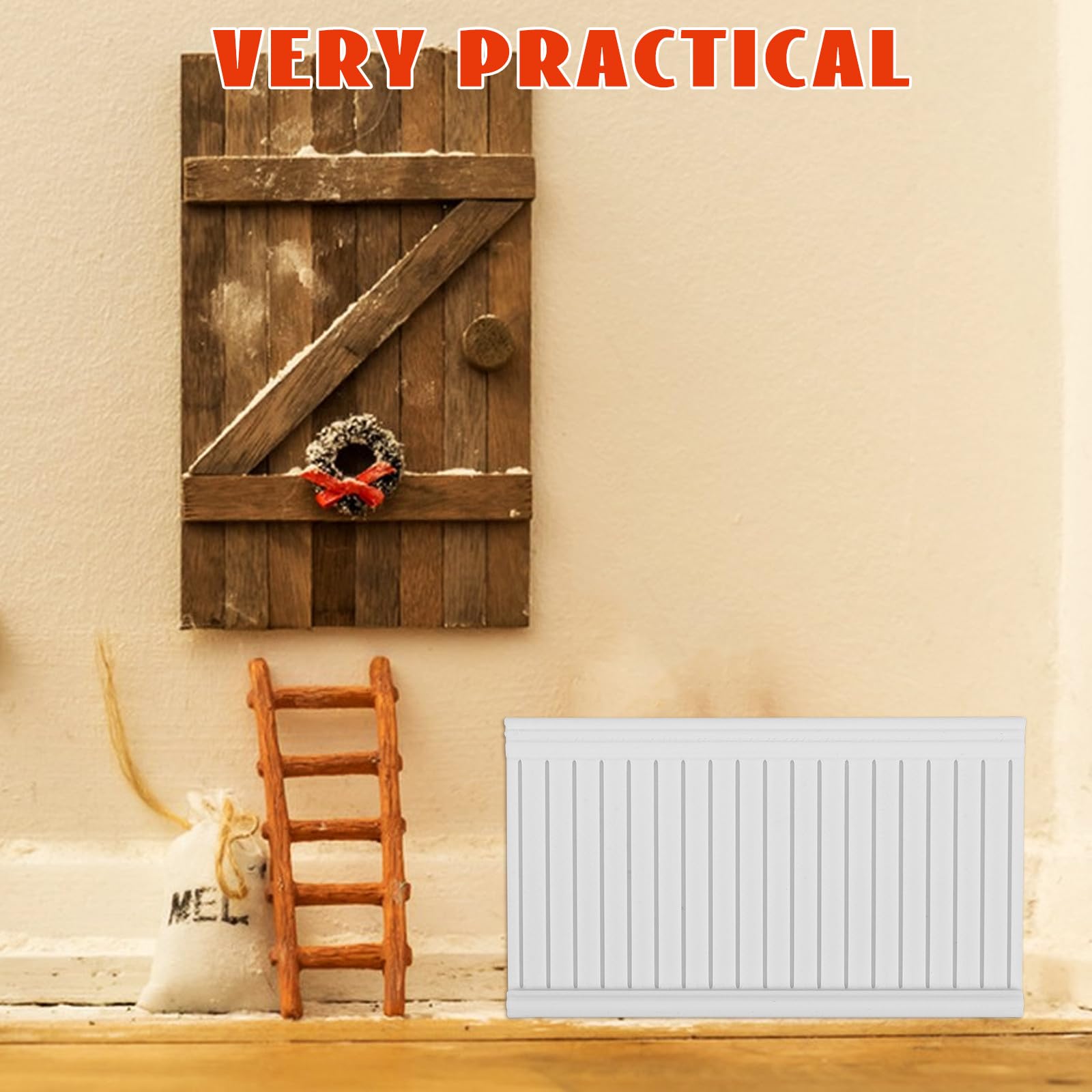 SAFIGLE Miniature Dollhouse Accessories Wainscot Panels 1 12 Scale Dollhouse Wall Trim Interior Paneling for Small Doll Houses 3.74X2.16X0.11 Inches - Image 2