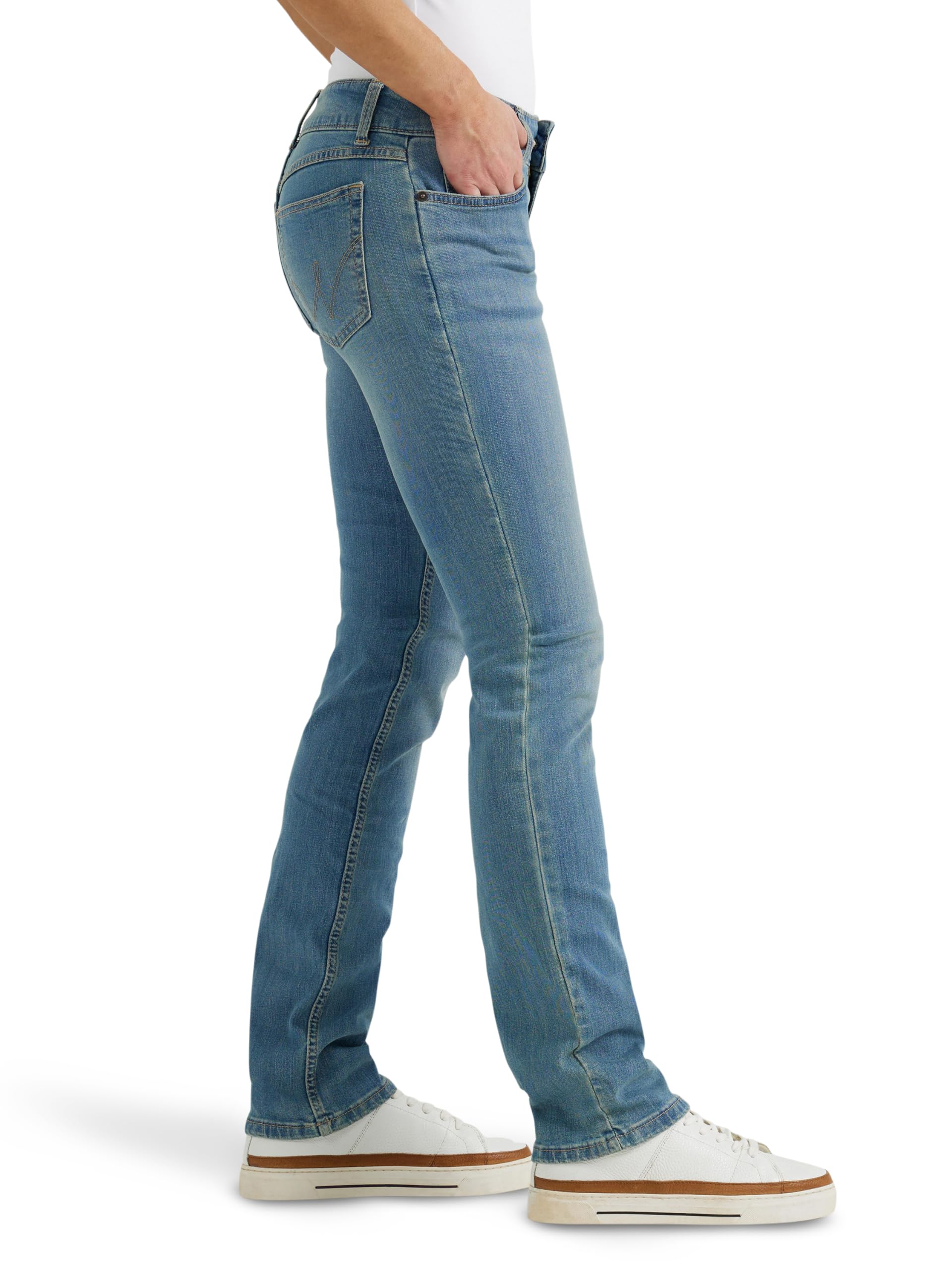 Wrangler Womens Western Mid Rise Stretch Straight Leg Jeans, Brianna, 17-34 US