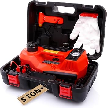 STANDTALL Electric Car Jack 5 Ton 12V Hydraulic Jack, Built-in Inflator