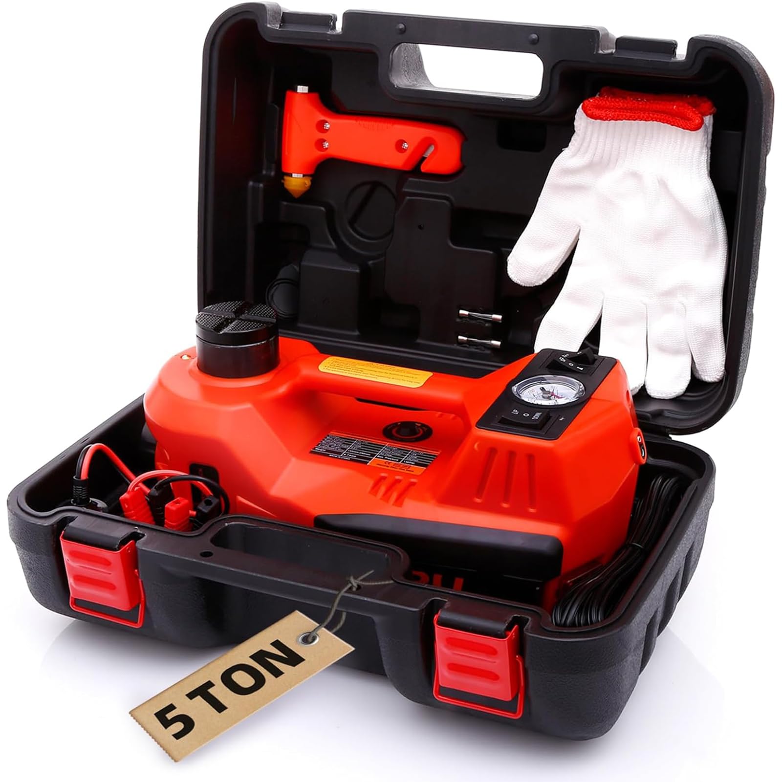 STANDTALL 5-Ton Electric Car Jack Kit With 18V Battery & Impact Wrench - Cordless, Remote Control, For SUVs & Trucks