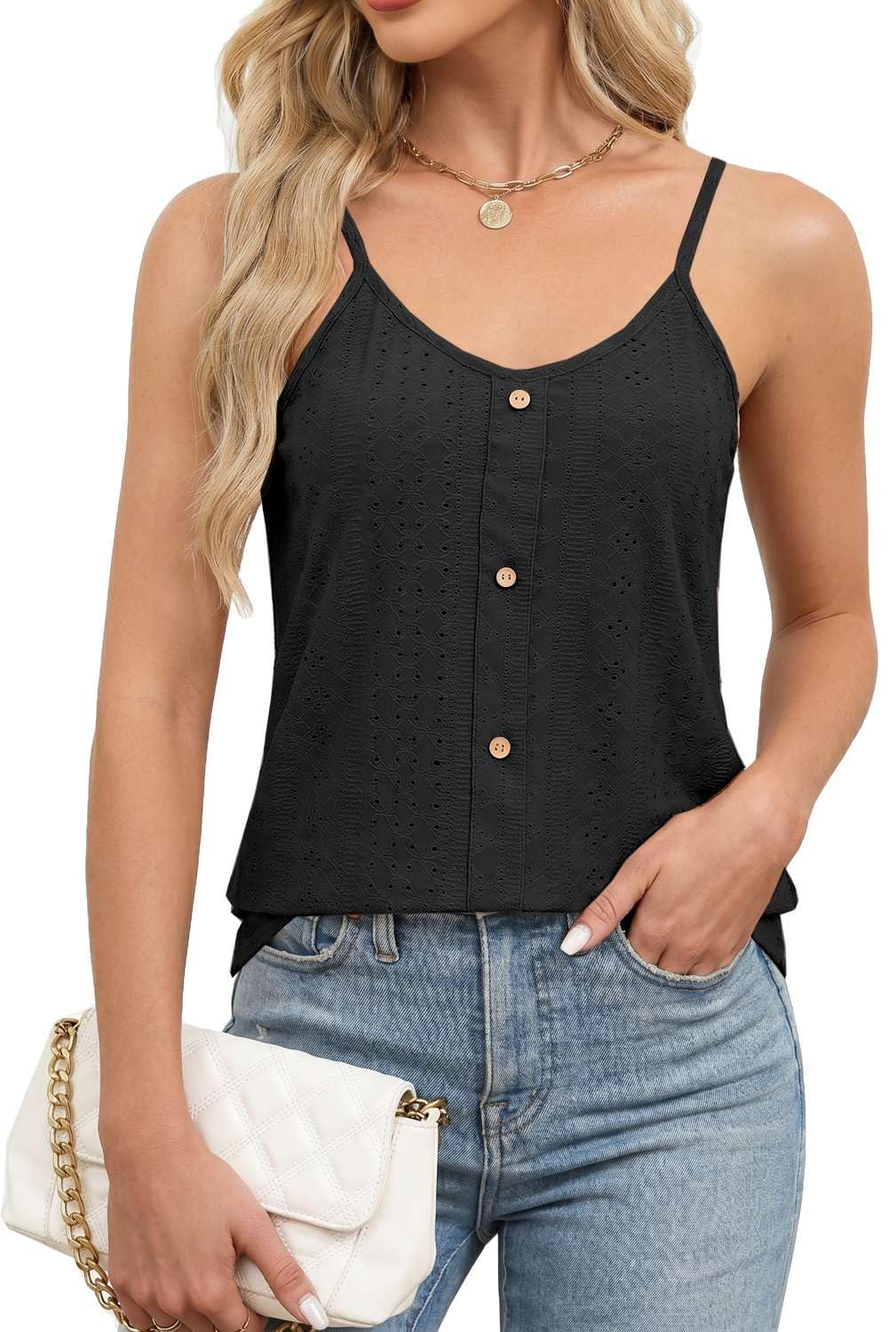 Teesho Damen Bluse Kurzarm/Langarm Elegant Hemdbluse V-Ausschnitt Plissee vorne Arbeit Sommer Oberteile Shirts Tunika Hemd Tops