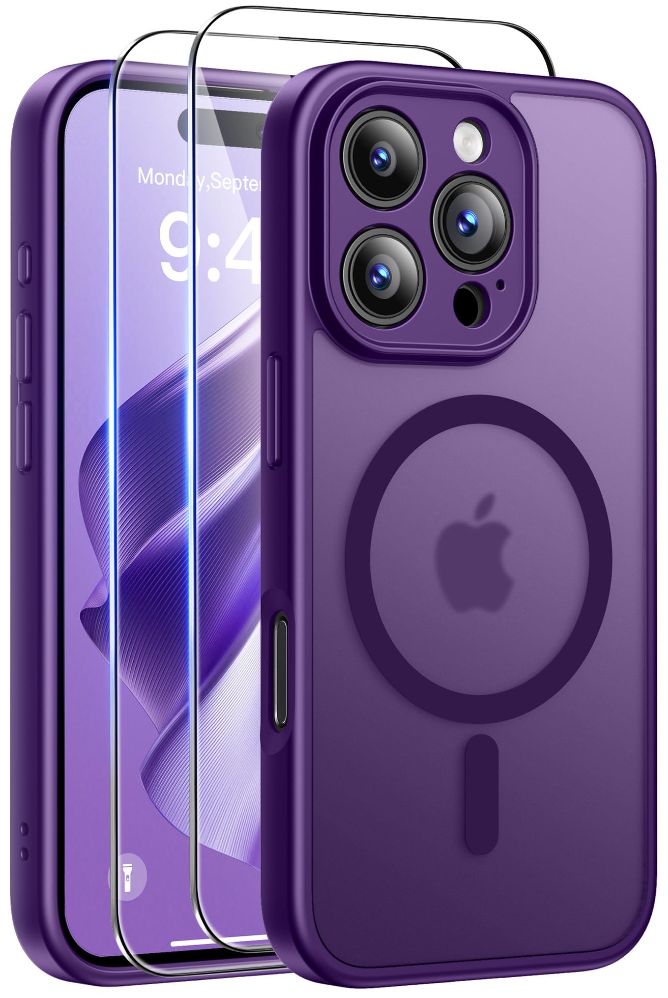 Qasyfanc Magnetic for iPhone 15 Case with 2 Tempered Glass Screen Protector, Compatible with MagSafe, Full Camera Protection, [Anti-Yellowing] Shockproof Protection Phone Case, Clear — view 33