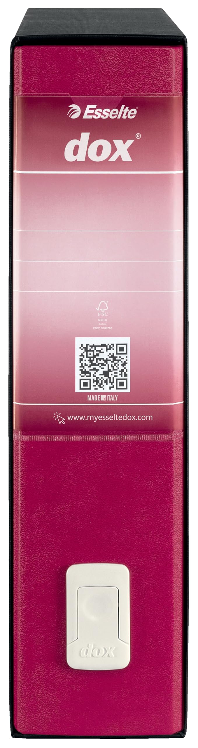 Esselte DOX 2 - 6 Registratori con custodia A4 e meccanismo a leva, Raccoglitori con leva formato Protocollo (23x33cm) con Dorso da 8 cm, Bordeaux, 85 x 352 x 288 mm, Conf.da 6 pezzi, D26205
