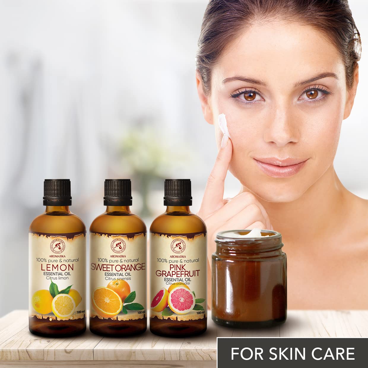 Ätherische Öle Set 3x100ml - Zitrone - Orange - Grapefruit - Aromatherapie Geschenkset - Reine Zitrusöle für Diffusers und Duftlampen - Orangenöl für Seifenherstellung - für Kerzen