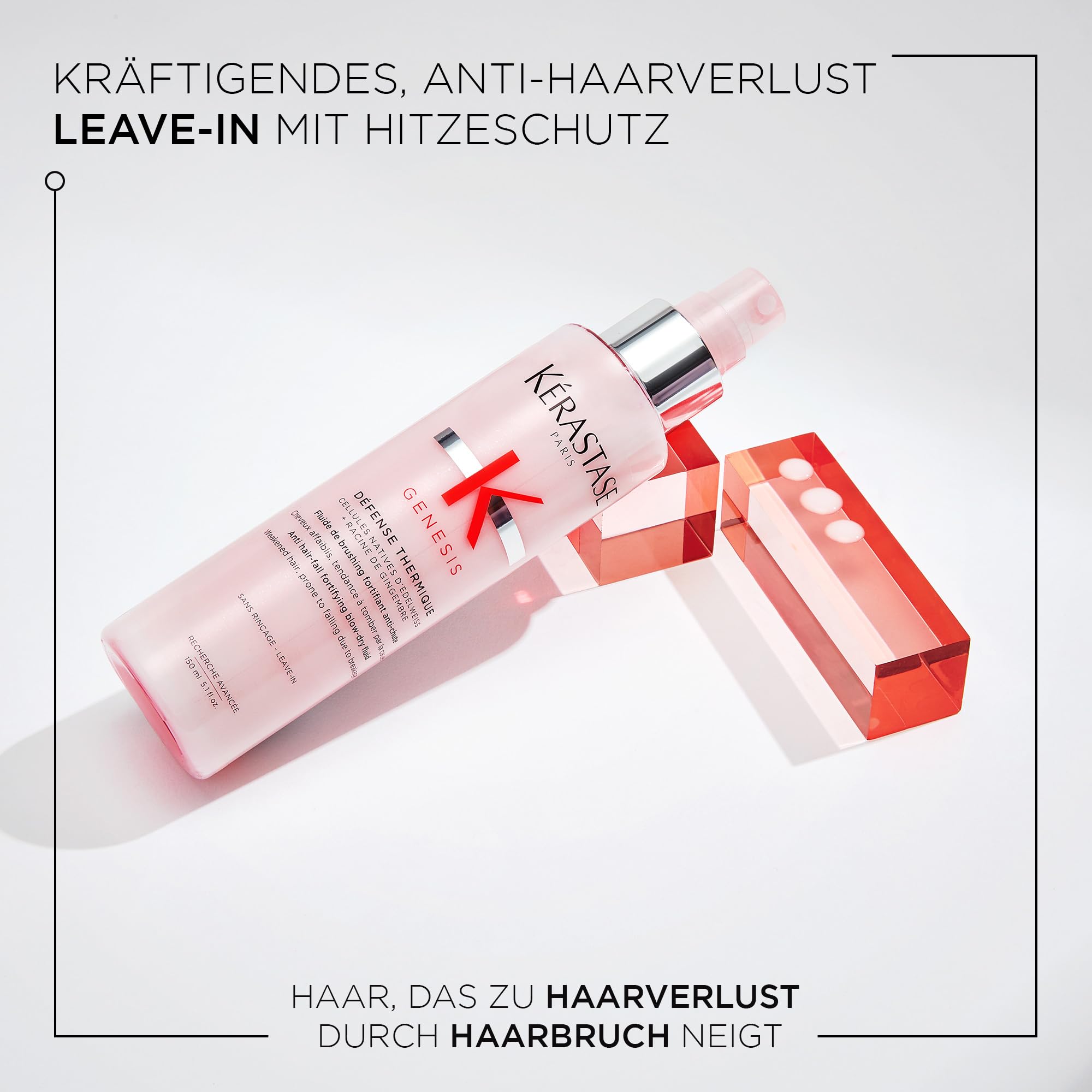 Kérastase Densifique Bain Densite 250ml & Kérastase | Hitzeschutzspray für geschwächtes Haar, Schützend gegen Haarbruch und Hitzeschäden, Défense Thermique, Genesis, 150 ml