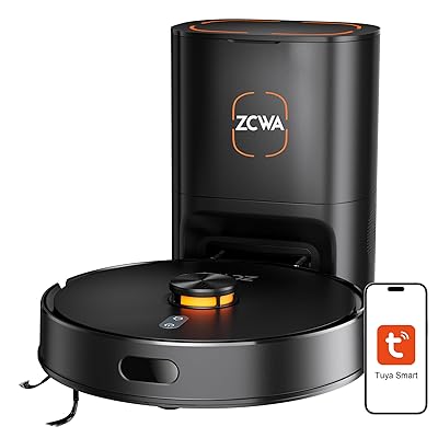 ZCWA D15S MAX Robot Vacuum and Mop Combo, 10000Pa Suction Robot Vacuum, Self-Emptying, Lidar Navigation Robot Vacuum Cleaner, 3200mAh/Automatic Recharging, 3.5L Dust Bin, App Control, Wi-Fi Connected