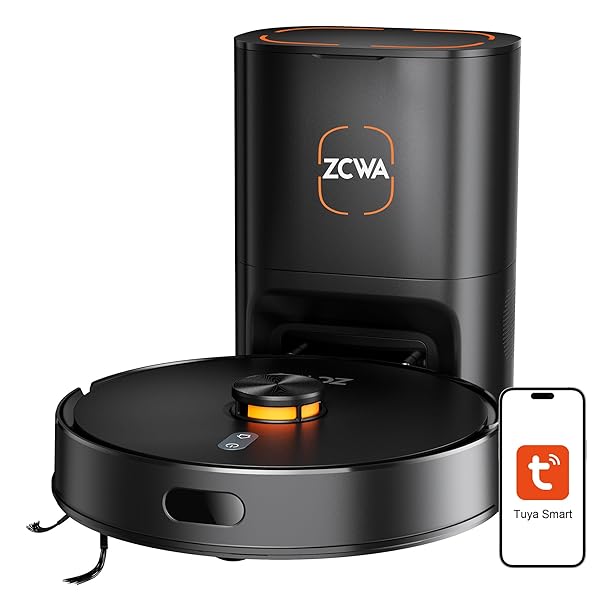 ZCWA D15S MAX Robot Vacuum and Mop Combo, 10000Pa Suction Robot Vacuum, Self-Emptying, Lidar Navigation Robot Vacuum Cleaner, 3200mAh/Automatic Recharging, 3.5L Dust Bin, App Control, Wi-Fi Connected