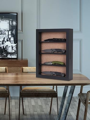 Miniatura 3 de Caja de sombra grande de 12 x 16 pulgadas con estantes, caja de sombra con estantes extraíbles para medallas en miniatura y coleccionables, color