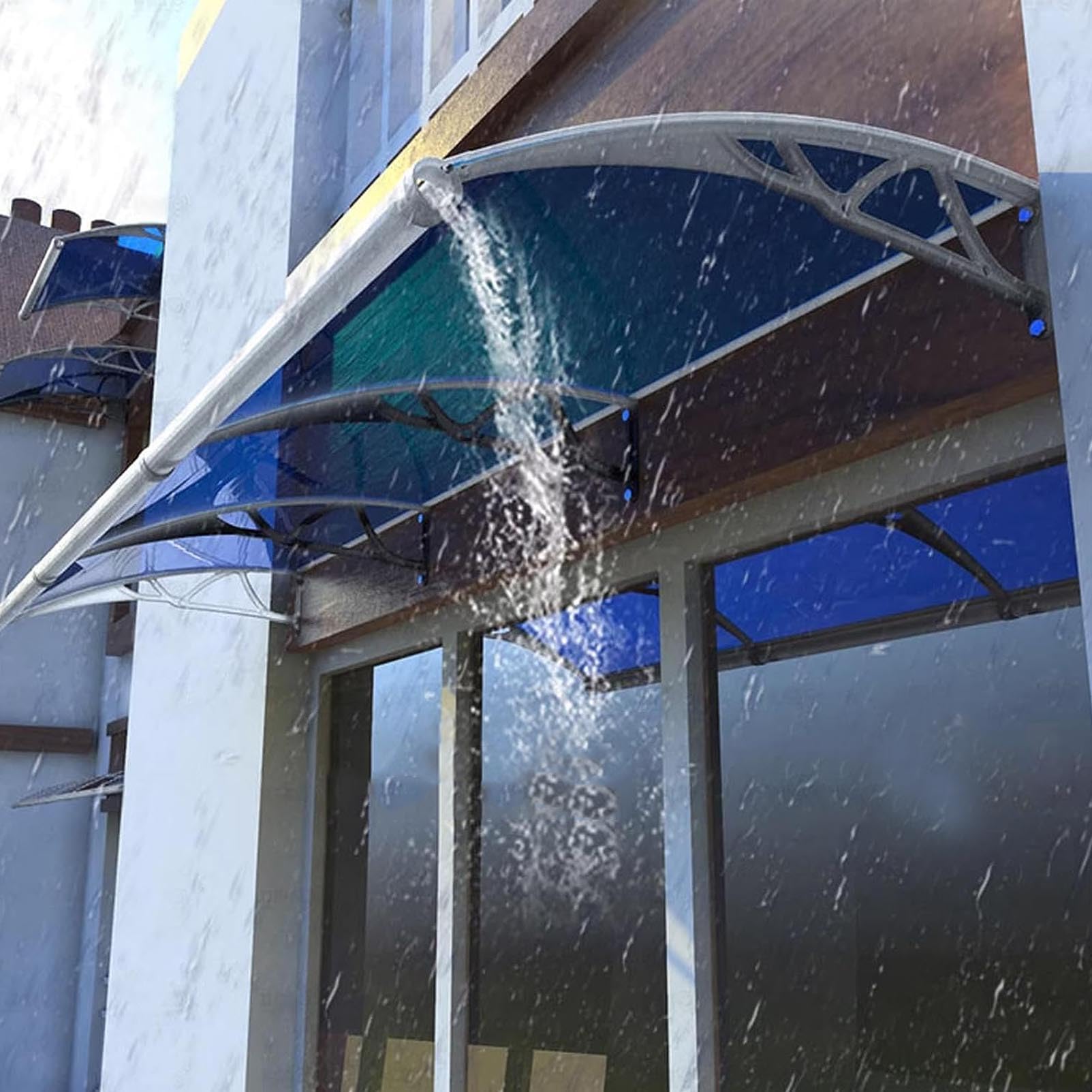 Tettoia per porta d'ingresso, tenda da finestra in policarbonato solido per esterni, protezione da pioggia e neve
