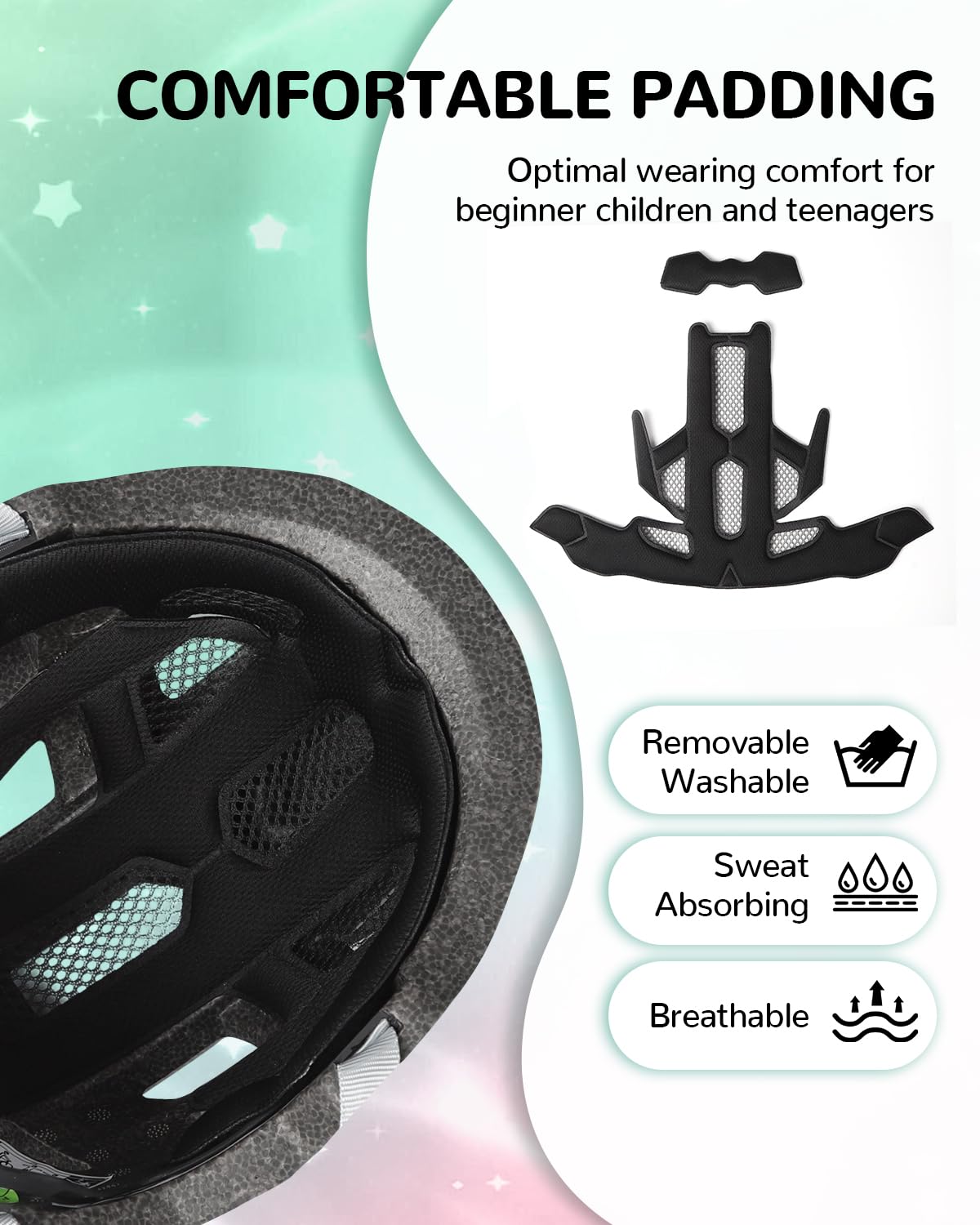 Casque vélo pour Enfants pour Filles et garçons, Casque VTT Ajustable Multisport pour Skateboarding, Cyclisme et Patinage en Ligne, 52-56 cm (MixBlue, S: 52-56 cm)