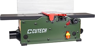 Cutech 40160HB 6-Inch Spiral Cutterhead Benchtop Jointer with teflon-Coated Aluminum Tables, 12 TC Inserts, 19-5/8” Aluminum Fence, and a 10-amp Motor (Rifle Green, 6 inch)