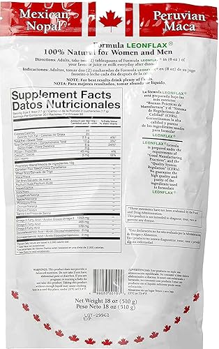 Miniatura 2 de Leonflax 100 Auténtica semilla de linaza canadiense Ingredientes Naturales Alto contenido de fibra Suplemento alimenticio que te ayudará a mejorar