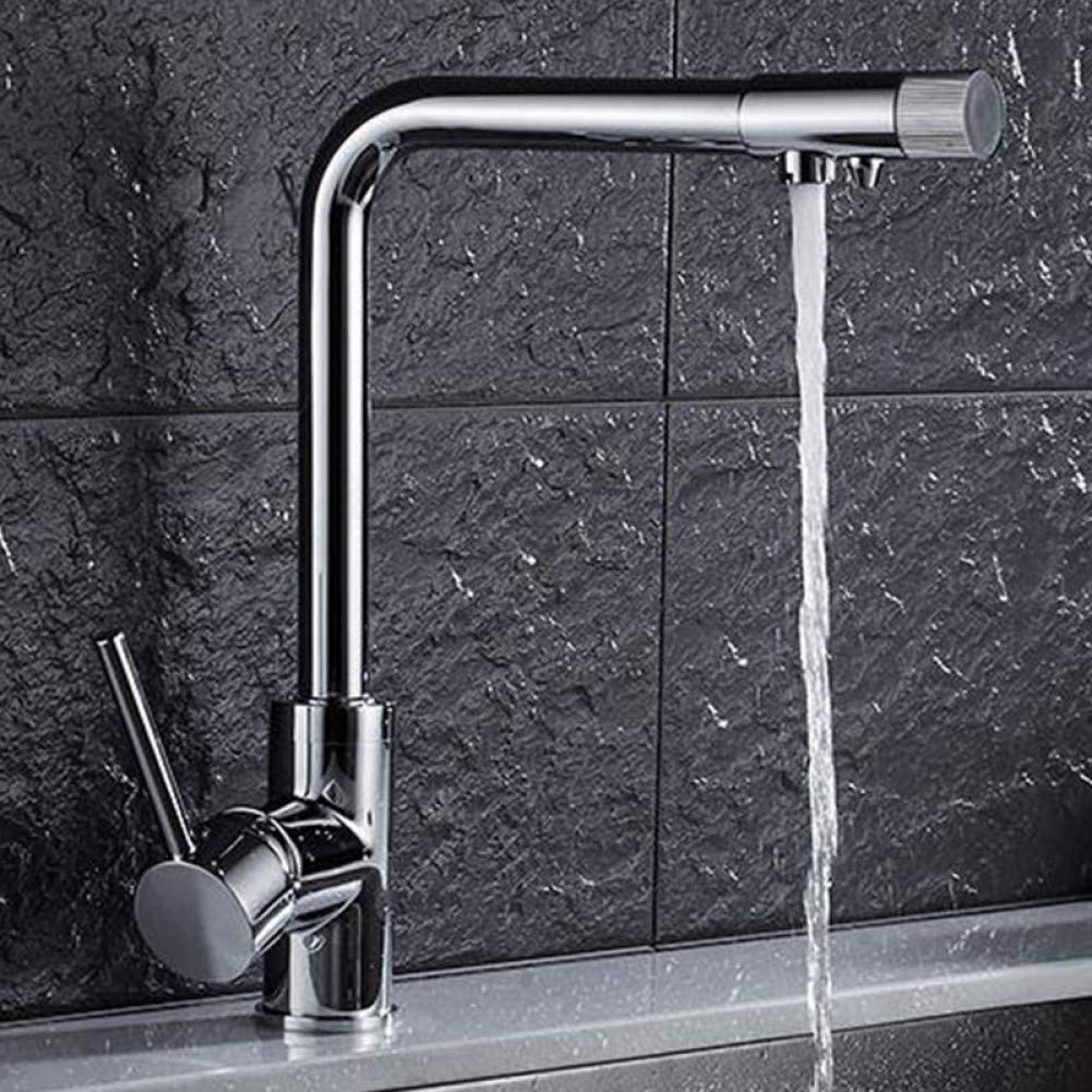Robinet de cuisine 3 voies design moderne purificateur eau potable et mitigeur évier rotatif